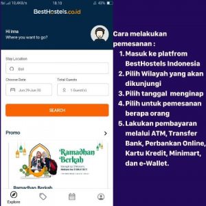 cara pemesanan nginep di hostels